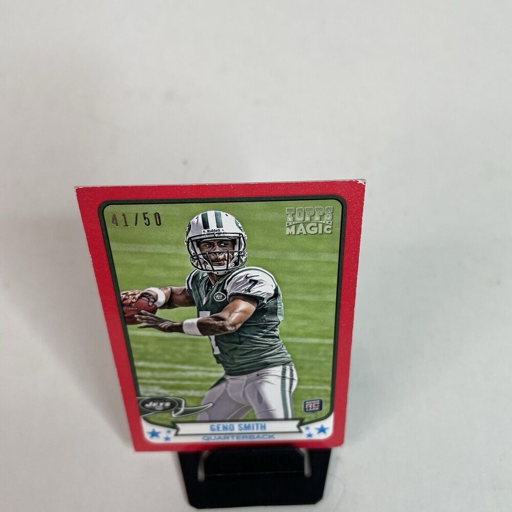 Geno Smith Rookie Card Topps Magic Mini Card, Red, 41/50, Jets, Seahawks, - Picture 3 of 4